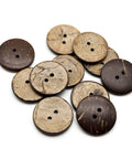 10er-Set Knöpfe aus Kokos, rund, 2 Löcher