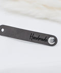 Kunstleder Label "Handmade" für Häkelkörbe etc. - 90x15 mm - CS0016 - Stolz aus Holz