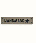 Kunstleder Label "Handmade" mit Stern Symbol - verschiedene Größen und Farben - Stolz aus Holz